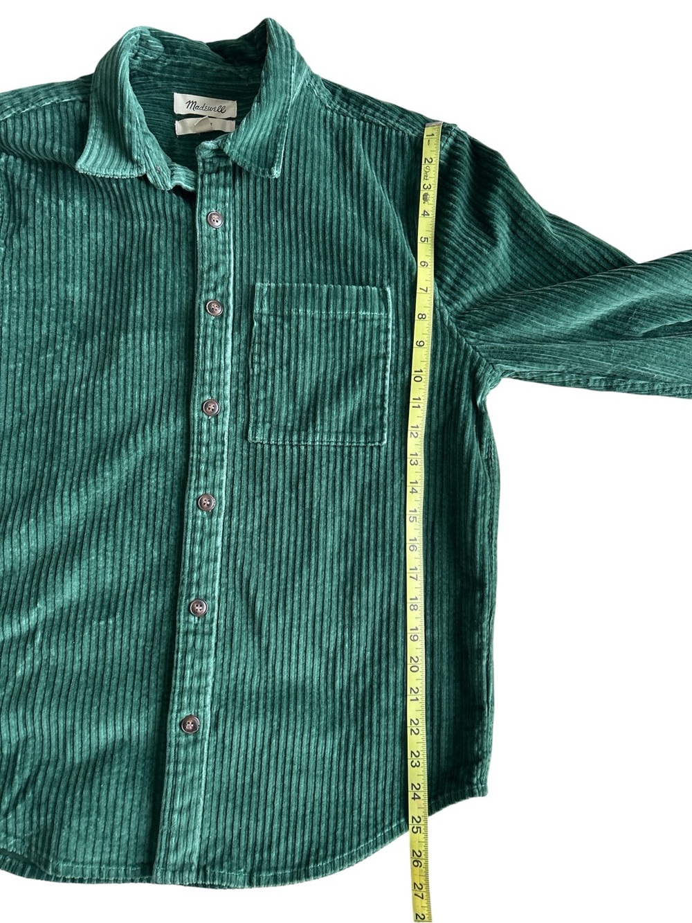 Madewell women Green Corduroy Button-Down Shirt - Picture 9 of 9